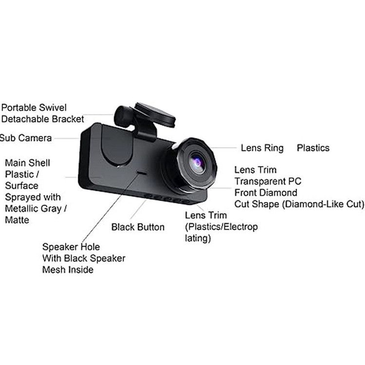 دوربین 3 لنزه خودرو Vehicle Black Box Dvr A380