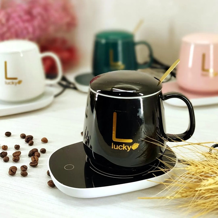 ماگ حرارتی لاکی همراه با صفحه گرم کن برقی