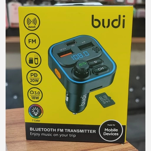 شارژر فندکی فست شارژ ماشین بودی(budi) مدلCCT05B و گیرنده بلوتوث خودرو