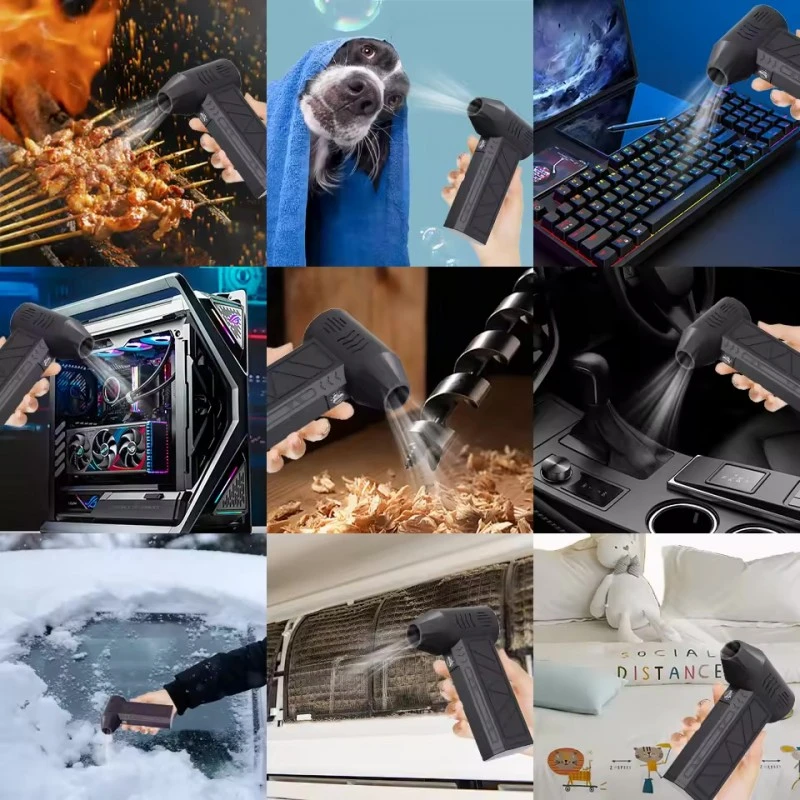 جت فن چند کاره سه سرعته اورجینال مدل ZY7400(Violent fan) باتری بزرگ