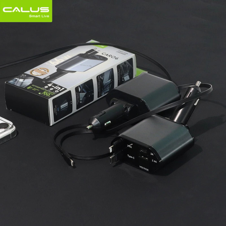شارژر فندکی ۶۶ وات ۴ پورت کالوس مدل CAR06 4in1